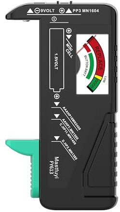 Testeur de batterie universel petit testeur de tension pour piles bouton 9 V 1,5 V AAA AA C D pour la maison (ne nécessite pas de pile pour fonctionner)