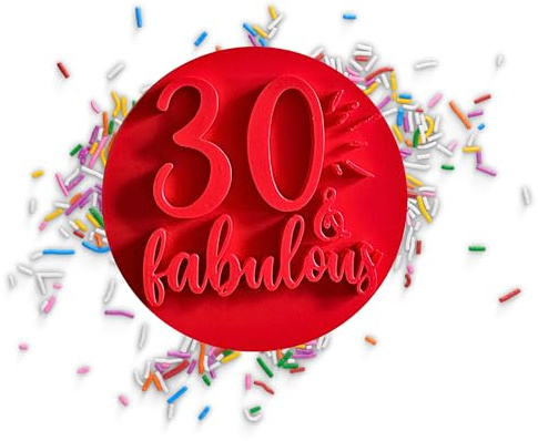 30 & Fabulous 30th Thirteeth Birthday Embosser/Stamp for Fondant, Icing, Cookie, Cupcake, Cake, Decoration
