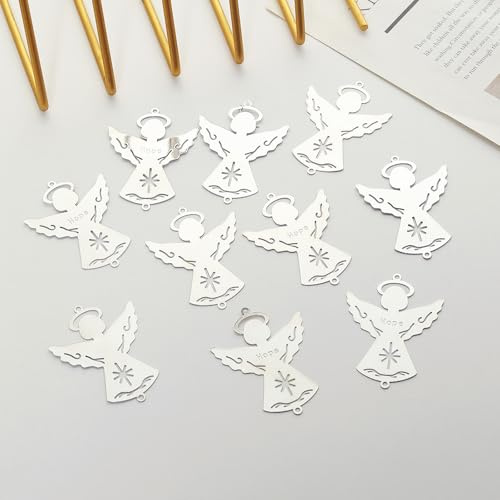 LONGSHENG - SINCE 2001 - 10pcs Silver Angel DIY Suncatcher Parts Window Pendant Gifts