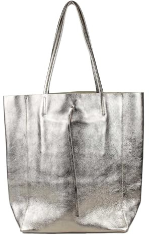 stylx Made in Italy Damen Leder Tasche XXL DIN-A4 Shopper Tote Hobo Bag Henkeltasche Handtasche Umhängetasche Ledertasche Schultertasche Large mit Innentasche aus Leder