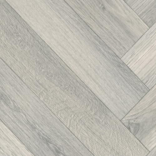 White Modern Wood Effect Anti-Slip Vinyl Flooring for Kitchen, Bathroom, & Living Room, 2.8mm Thick Cushion Backed Vinyl Sheet, 5 Years Warranty-1 X 3 mt