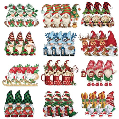 JSTHHTT 36Pcs Christmas Ornament Decorations, Christmas Hanging Ornaments Tree Decorations, Xmas Tree Decor, Gnomes Pendant, for DIY Crafts Christmas Holiday Trees Decorate