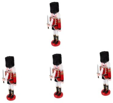 TOPBATHY 4 Pz soldato schiaccianoci schiaccianoci statuina di di natale lavoretti natale bricolage e decorazione di statuina in legno