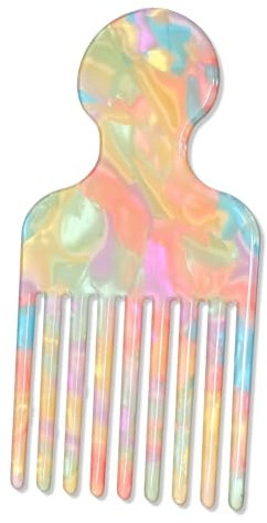 Wide Tooth Combs for Curls, Hair Picks Comb for Women, Long Tooth Detangling Lifting Comb, Hair Styling Tool, 4.8 Inches, Pink