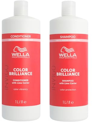 Wella Professionals Color Brilliance 2er Set – Shampoo & Conditioner für feines Haar (je 1L) – Farbschutz, Anti-Gelbstich, intensiver Glanz, pH-optimierte Pflege für coloriertes Haar