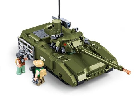 Sluban Militärisches Spielzeug-Panzer Set, 24,8 cm, mit 2 Minifiguren und Zubehör, Grün, M38-B1253
