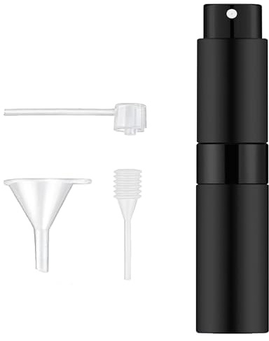 Euiooctory Atomizador de Perfume Recargable Portátil 10ML, Anti-Fuite Mini Frascos para Perfume Atomizer, Recargador de Perfumeros de Viaje, Aluminio Perfumador Recargable para Hombre y Mujer