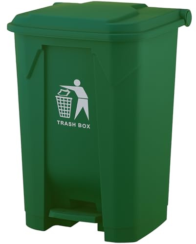 BURAKH Recycling Pedal Bin – 30L / 50L / 80L Waste Trash Rubbish Bin with Foot Pedal – Durable Plastic Dustbin for Kitchen, Home or Office Use – Easy Clean, Hands-Free Design