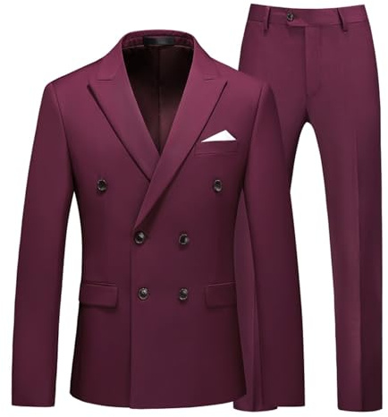 Vhersily 2025 Abito Da Uomo Slim Fit 2 Pezzi Doppio Petto Business Matrimonio Prom Smoking Abiti Giacca Pantaloni, Per Eventi, In Velluto, Vestiti Cotone Moderni Comode, Completo da Cerimonia