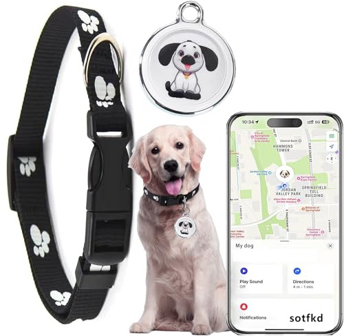 Perro Tracker GPS-GPS Collar de perro Rastreador GPS para perros Rastreador de mascotas | Android e iOS Universal | Sin tarifa mensual | Impermeable | Funciona con cualquier collar
