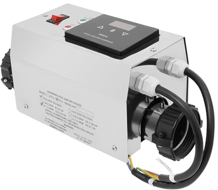 pochcicou Poolheizung, 3KW Pool Elektrisch Wärmetauscher, Edelstahl, SPA-Temperaturregler