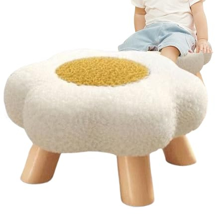 Flower Seat Stool - Plush -Shaped Footrest Furniture, Decorative Stool for Bedroom Dorm Living Room Nursery Apartment Entryway College Study Sofa Under Desk, Stylish Modern Design