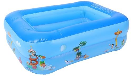 iplusmile Matelas Gonflable pour Piscine Garçon Fille Pataugeoire Intérieur Extérieur Bleu Double Couche Jouet de Bain Pliable
