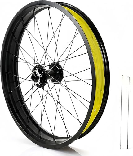 20 Zoll/26 Zoll X 4,0 Zoll Fatbike-Vorderrad Schnee Strandfahrradrad Steckachse Scheibenbremse 15 X 135mm 36-Loch-Naben Für 7-12-Gang-Kassette Freilauf E-Bike Black,26