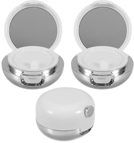 TOPPERFUN Lot de 3 Pots Cosmétiques Vides Rechargeables avec Pinceau Silicone Miroir Intégré Mini Organisateur Multifonctionnel pour Soin des Lèvres Gloss et Crèmes Visage Format Voyage
