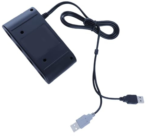 Hamwesh Controller Adapter, 3 In 1 GC Controller Adapter with 4 Ports for PC, Support Vibration Features No Delay and Driver Super Smash Bros Ready
