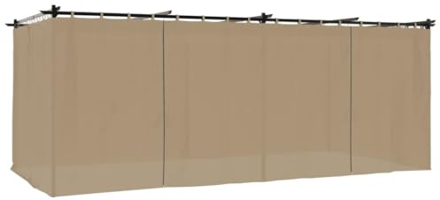 Padiglione con tende, color tortora, 6x3 m, acciaio, robusta struttura in acciaio inox con tetto retrattile, versatile padiglione da giardino per feste in famiglia e relax all'aperto