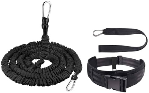 MERIGLARE Bande d'Entraînement Natation Corde Résistance Harnais Ceinture Réglable Sangle Ancrage pour Travail de Force et Stamina avec Traction Contrôlée