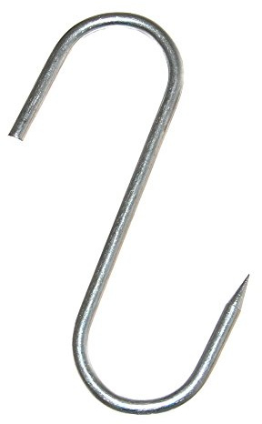 Old-Harvest 12x Haken Fleischerhaken 135mm einseitig spitz Speckhaken Küchenhaken Wildhaken Werkstatt S-Haken Neu