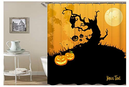 KnSam Duschvorhang Anti-Schimmel Wasserdicht Vorhänge an Badewanne Bad Vorhang für Badezimmer Halloween-Theme 100% PEVA inkl. 12 Duschvorhangringen 180 x 200 cm
