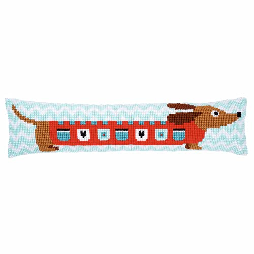 Vervaco PN-0158069 Hund Kreuzstich Zugluftstopper vorbezeichnet, Baumwolle, mehrfarbig, ca. 80 x 20 cm / 32 x 8