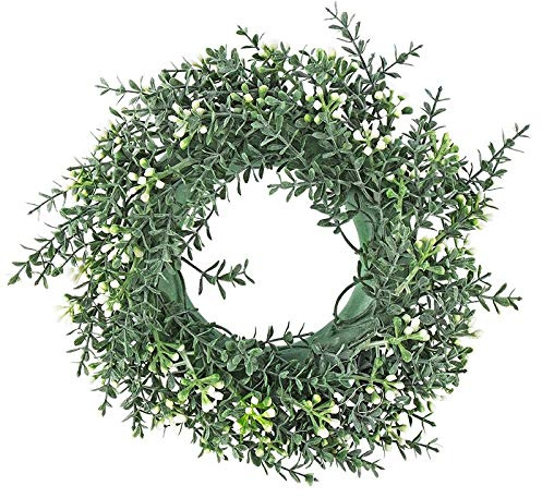 Ideen mit Herz Deko-Kranz, Design 2, innen: Ø 9,5cm, außen: Ø 25cm, mit weißen Knospen