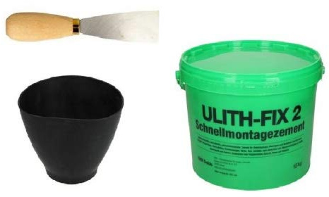 Blitzzement Profi Set Schnellzement Ulith-Fix 2 15 kg inkl.Spachtel + Gipsbecher