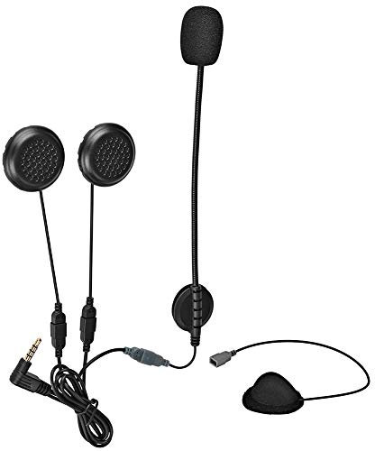 QSPORTPEAK V6 Micrófono Auriculares con Cable Duro y Suave, intercomunicador Accesorios para V6 y V4 Casco de Motocicleta Bluetooth Intercomunicador,Toma de 3,5 mm