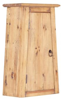 Woodkings Bad Hängeschrank Rangun Massivholz Pinie 42 x70 cm, Badschrank A-Linien Design, Wandschrank Badezimmer, Badmöbel Echtholz