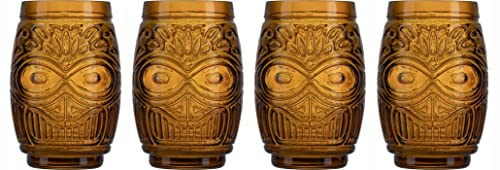 Topkapi Tiki Cocktailgläser Becher Set Mahana – 4 Stück XL ~490 ml (Gold)