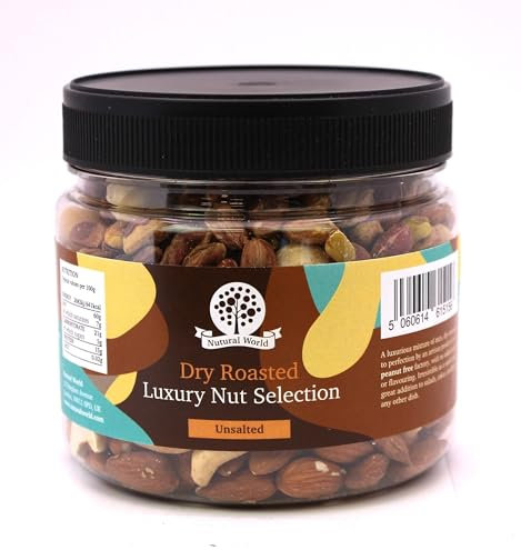 Nutural World - Dry Roasted Luxury Nut Selection - Unsalted - (500g) - Great Taste Award Winner