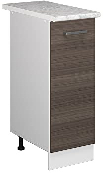 Vicco Apothekerschrank R-Line, Edelgrau, 30 cm | 1 Auszug · AP Marmor inkl. · Höhenverstellbare Füße · 2 Einlegeböden · ✓ Frei kombinierbar