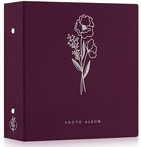 Lanpn Fotoalbum 10x15 600, Großes Leinen Einstecken Einsteckalbum für Hoch und Querformat Fotos Bilder Violett