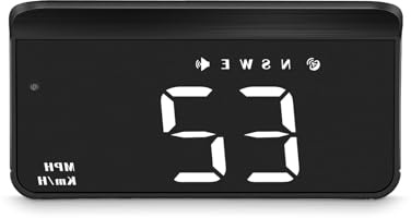 AMROOLOO Heads up Display för bilar, HUD, kan monteras på vindrutan, Head up Display för bilens vindruta, GPS-hastighetsmätare, visar hastigheten, lämplig för alla bilar