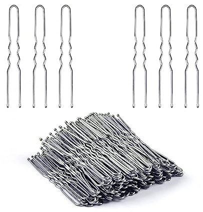 Yurosiay 200 Stück 6cm U-förmige Haarnadeln Bobby Pins Metall Klein Haarnadel U Form mit Aufbewahrungsbox Haarnadeln Hochzeit Bobby Pins U Form Set für Frauen Mädchen Friseursalon Schwarz