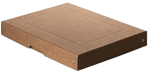 FALKEN 5x PureBox Nature aus Recycling-Karton 40 mm hoch DIN A4 braun | Made in Germany Aufbewahrungsbox mit Deckel Blauer Engel Vegan Geschenkbox Transportbox Schachtel Allzweckbox