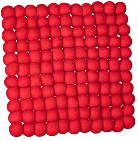 Maharanis Fairtrade Filz Untersetzer Topfuntersetzer rot 22x22 cm handgefertigt Reine Wolle