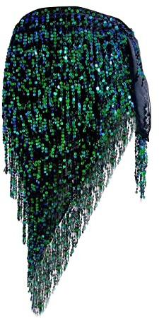 LOVIVER Mädchen Pailletten Quaste Rock Mode Bauchtanz Hüfttuch für Tänzer Feiertage Tanzen, Grün blau