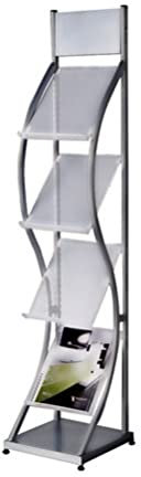 JIXINYU Zeitschriftenständer, bodenstehend, Zeitschriftenständer, Zeitungsständer, Zeitschriftenständer, Informationsständer, Boden-Zeitungsständer aus Metall, Prospekthalter, Bücherregal