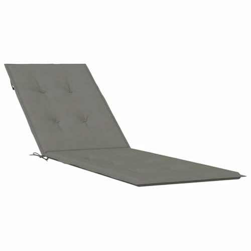 vidaXL Liegenauflage, Auflage Polster Kissen für Liegestuhl Sonnenliege, Polsterauflage für Gartenmöbel Gartenliege, Melange Dunkelgrau (75+105) x 50 x 4cm Stoff