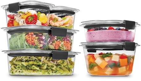 Rubbermaid Brilliance® Round and Rectangular Leak Proof Food Storage Containers, 12 Piece Set