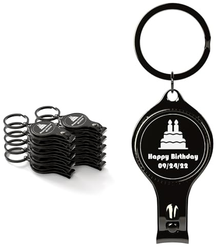 10pcs Personalised 4 in 1 Multi Function Bottle Opener, Nail Clipper, Wedding Favours Brewery, Private Customised, Black, Multitool Gifts for Men