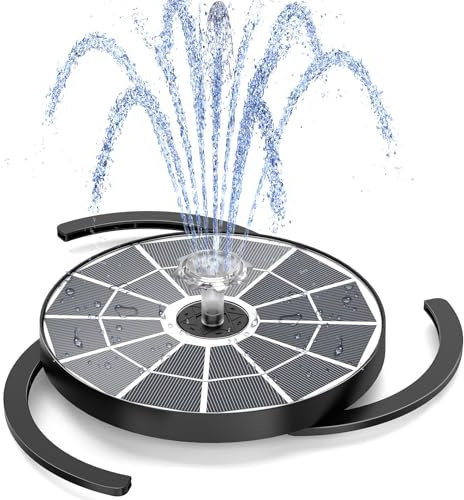 AISITIN Solarbrunnen für Draussen, Solar Springbrunnen für Außen 3,7W mit 4 Sprüh Effekten,Solar Teichpumpe Solar Schwimmender Fontäne Pumpe für Garten,Vogel-Bad,Teich,DIY Wasserspiel