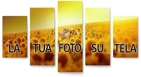 ConKrea - Quadro Personalizzato su Tela - 1 Foto Divisa su 5 Pannelli - Set Multi Pannello 170x86 cm