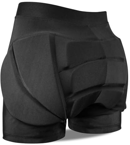 QINERMTYEY Kids Padded Shorts for Cycling Snowing (Black, M)