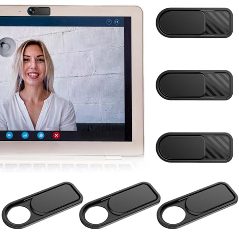 6PCS Tapa Camara Movil, Tapa Webcam Slide, Fundas Deslizantes para Cámara Web, Cubierta Webcam Cover Slider, para Ordenadores, PC, Portátiles, Tablets y Móviles, Negro