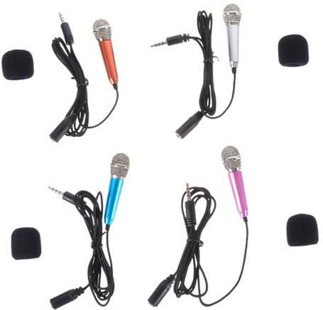 PartyKindom 4stücke Mini-mikrofon Für Handy Gesangsmikrofon Für Karaoke Mikrofon Aus Aufnahmemikrofon Mit Klarer Klangqualität