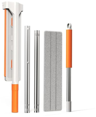 Balai Plat | Usage Humide Et Sec,Manche Télescopique pour Grandes Surfaces Cuisine Professionnelle Appartement Maison