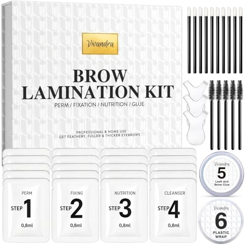 Brow Lift Kit Sourcil, Kit Lamination Sourcils DIY à la Maison, Résultat Professionnel Instantané pour des Sourcils Plus Denses, Plus Épais et en 3D, Facile à Utiliser et Effet Longue Durée