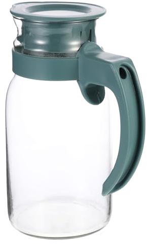 ARTSEWPLY Bottiglia D’Acqua in Vetro Resistente al Calore 800 Ml Beccuccio Antigoccia Bottiglia da Tè per Uso Domestico e Ufficio in PP Facile da Pulire Colore Verde Moderno